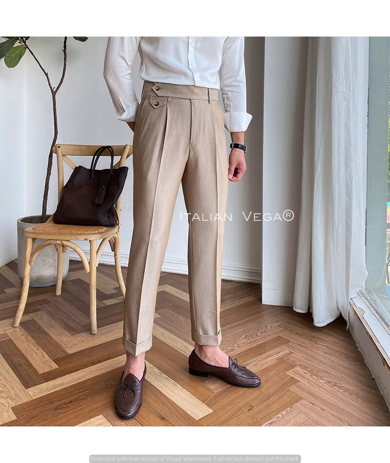 Camel Signature Flap Formal Gurkha Pants by ITALIAN VEGA®