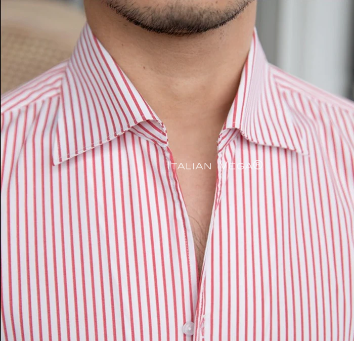 Old Money Crepe Stripe One Piece Collar Shirt by Italian Vega®