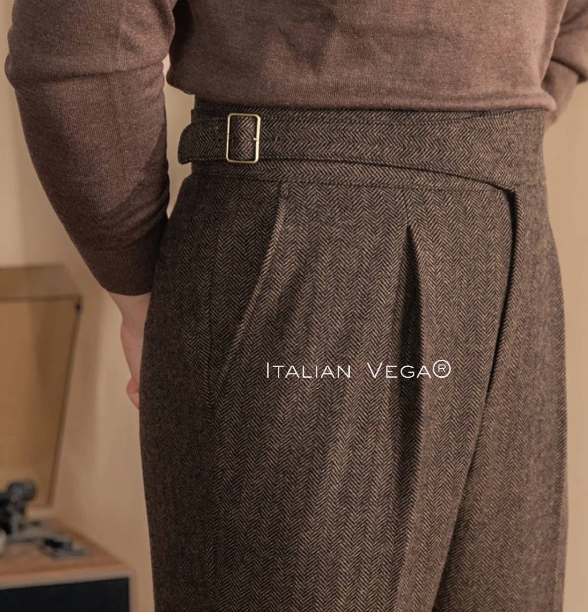 Khakhi Exotic Wool Gurkha Pants by Italian Vega® (Winter Edition)