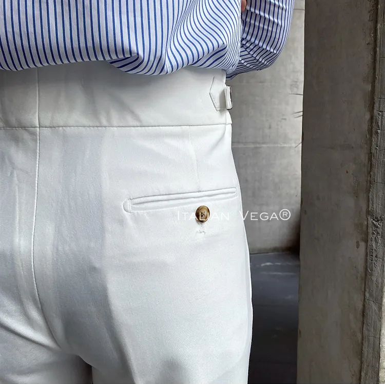 Old Money Black Shirt with White Signature Buttoned Gurkha Pant by ITALIAN VEGA®