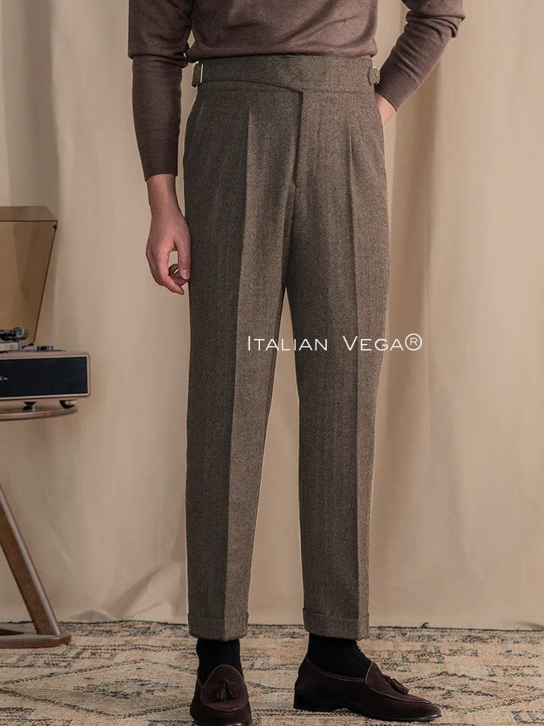 Khakhi Exotic Wool Gurkha Pants by Italian Vega® (Winter Edition)