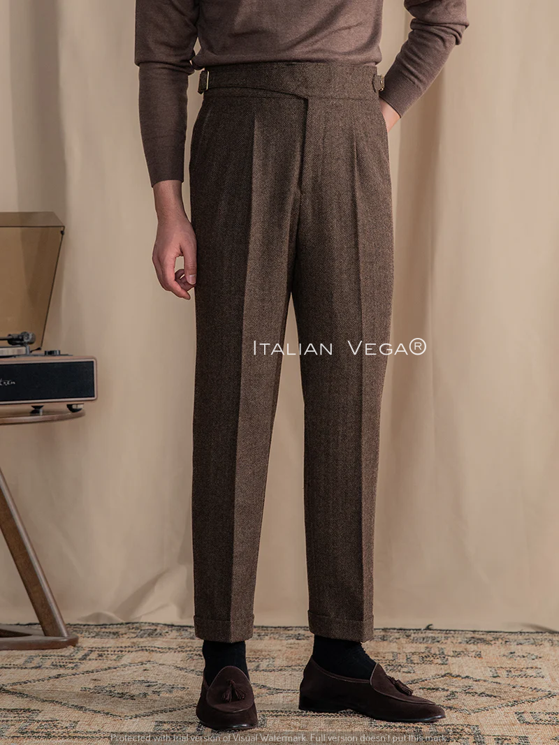 Khakhi Exotic Wool Gurkha Pants by Italian Vega® (Winter Edition)