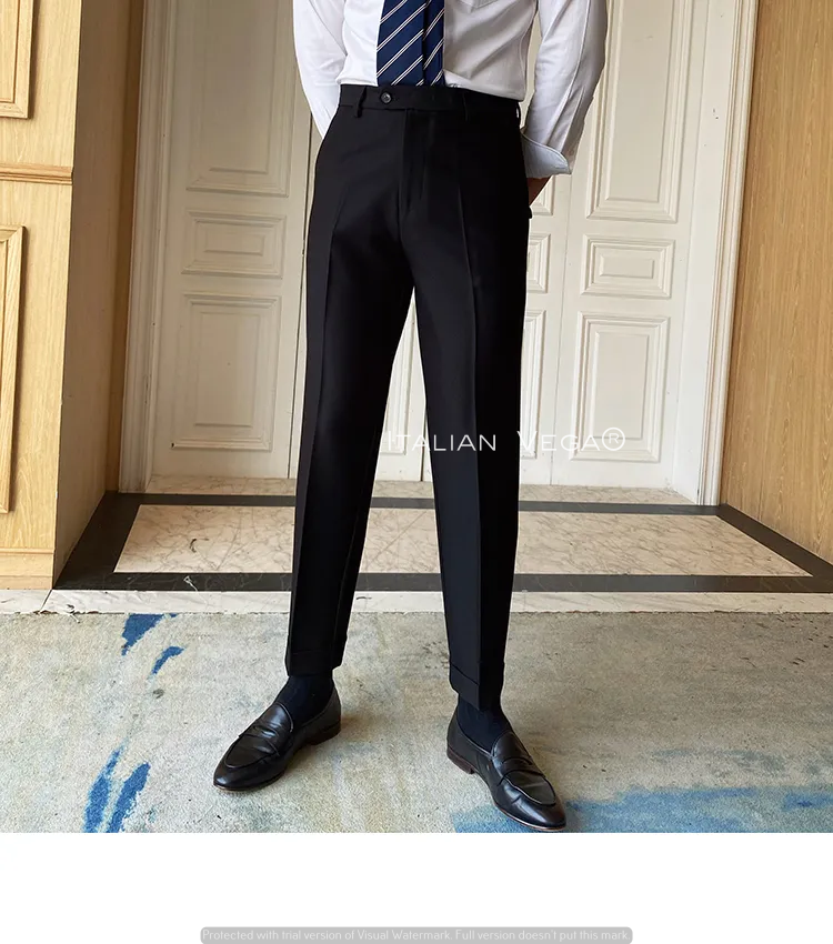 Charcoal Black Men Formal Pants by Italian Vega®