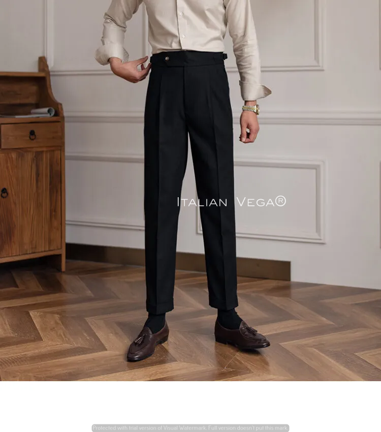 Italian Black Signature Formal Gurkha Pants by ITALIAN VEGA®