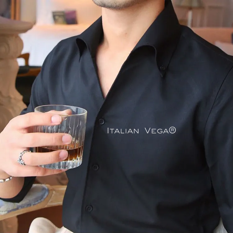 Old Money Black Button Down Shirt by Italian Vega®