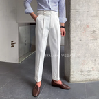 Old Money Black Shirt with White Signature Buttoned Gurkha Pant by ITALIAN VEGA®