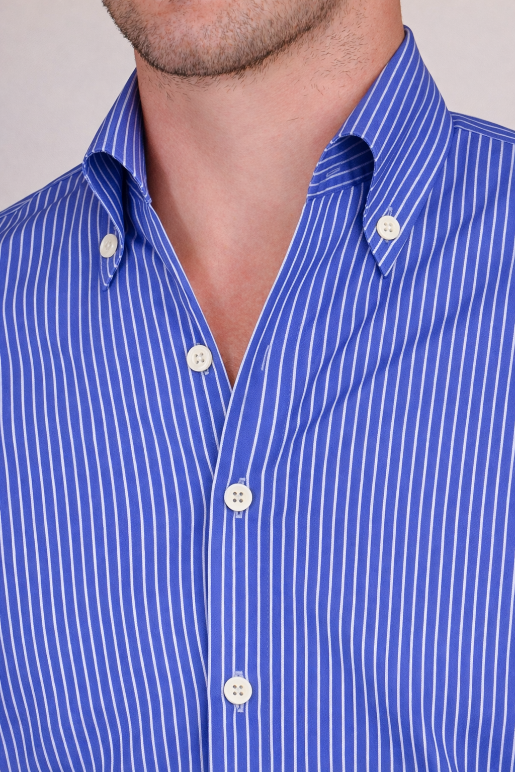 Old Money Indigo Blue Pinstripe One Piece Collar Shirt by Italian Vega®