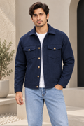 Classy Navy Blue Wool Jacket by ITALIAN VEGA®