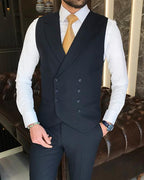 ITALIAN FIT MEN'S CARBON BLUE SUIT BY ITALIAN VEGA® (3-Piece)