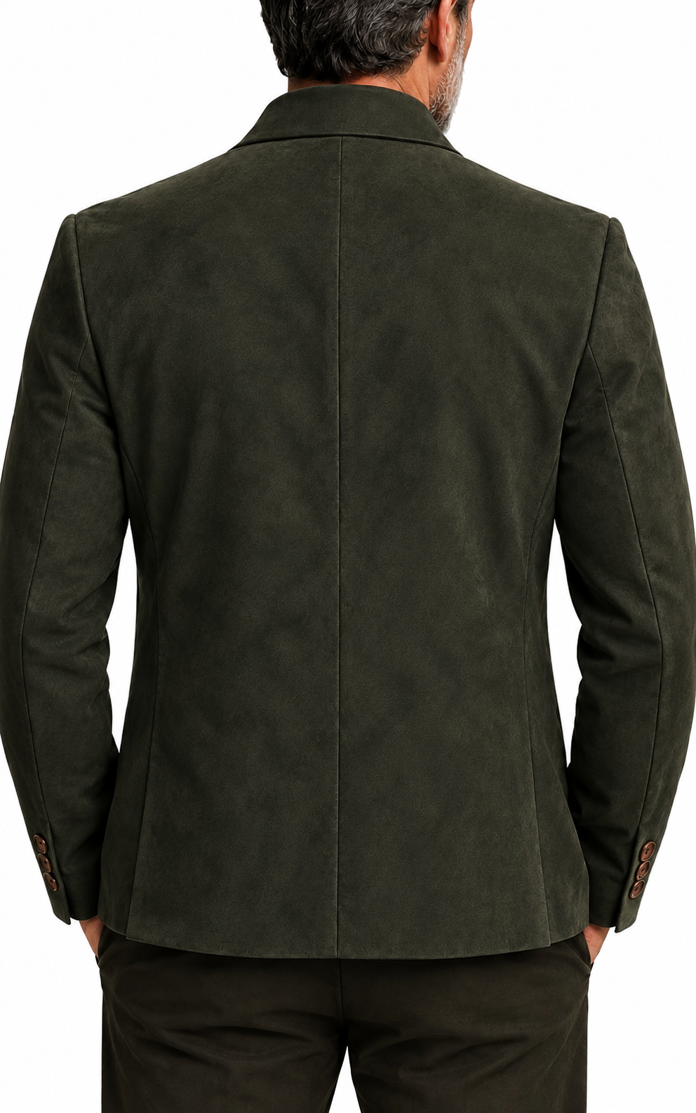 Luxury Olive Suede & PU Leather Blazer – Italian Vega® Signature
