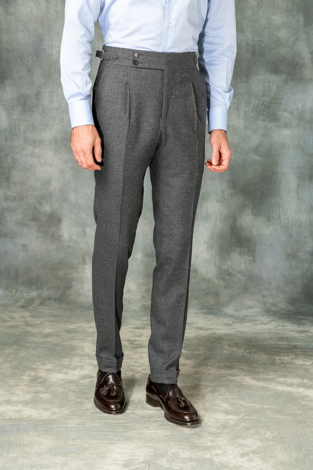 Anthracite Signature Flannel Gurkha Pants by Italian Vega® [Winter Edition]