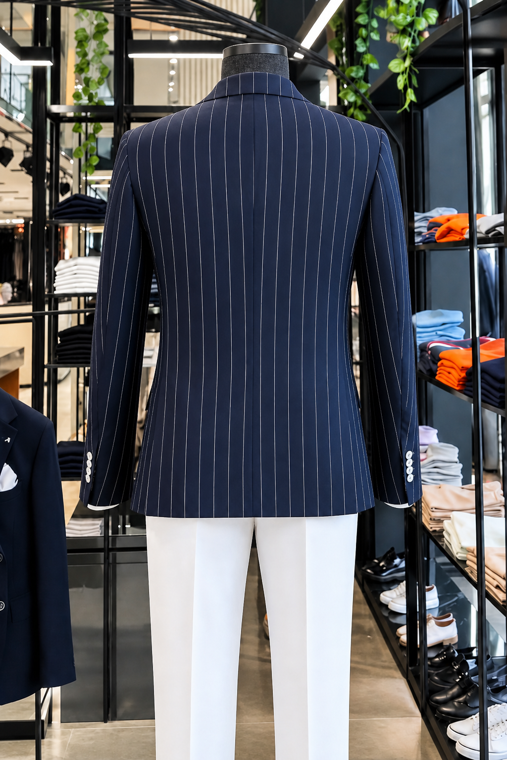 Navy striped Double Breasted Blazer by Italian Vega (Special Edition)