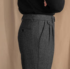 Grey Signature Flap Herringbone Gurkha Pants by Italian Vega®