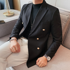 Black Double Breasted One Piece Blazer by ITALIAN VEGA®
