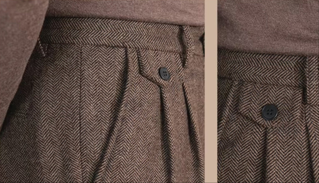 Khakhi Signature Flap Herringbone Gurkha Pants by Italian Vega®