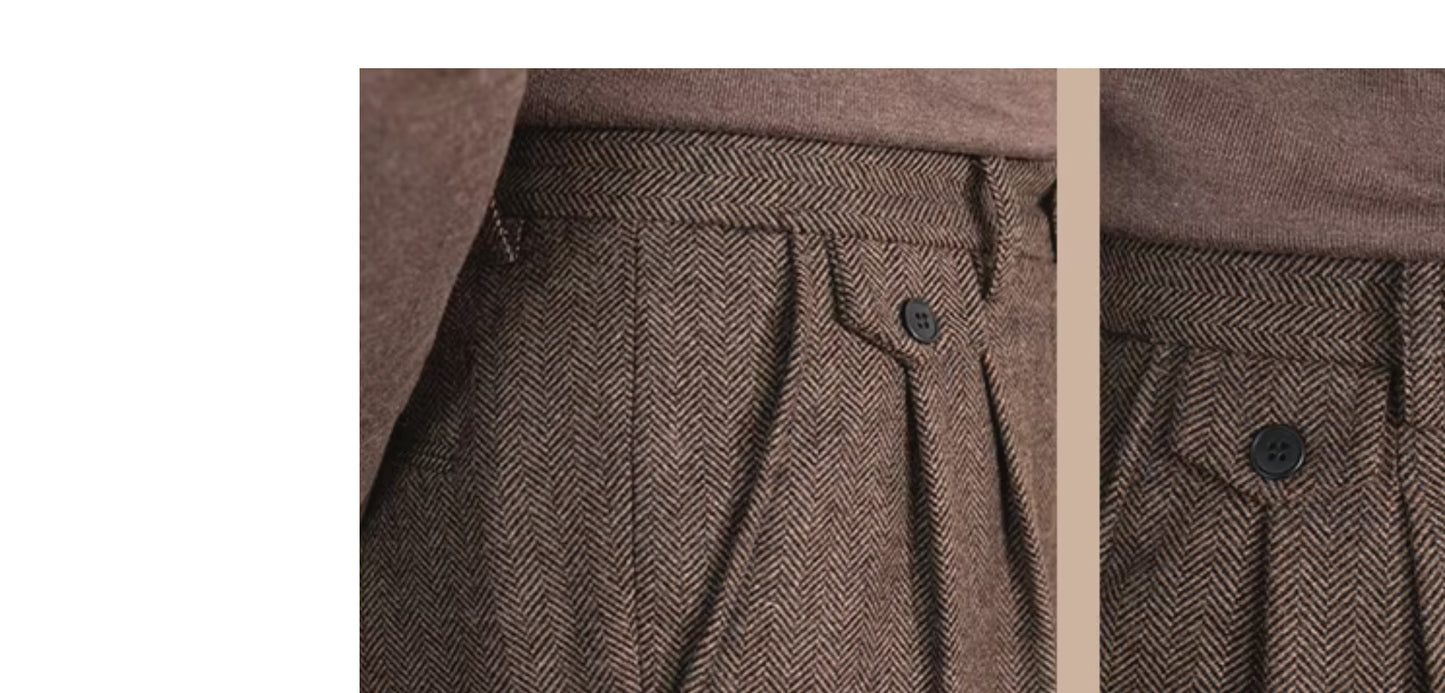 Khakhi Elegant Wool Gurkha Pants by Italian Vega® (Winter Edition)