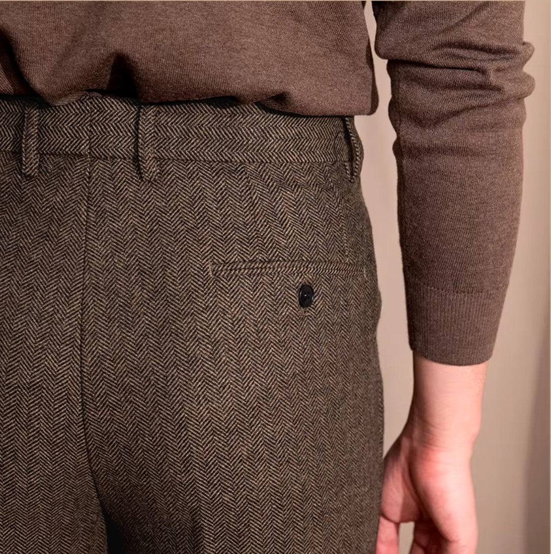 Khakhi Signature Flap Herringbone Gurkha Pants by Italian Vega®