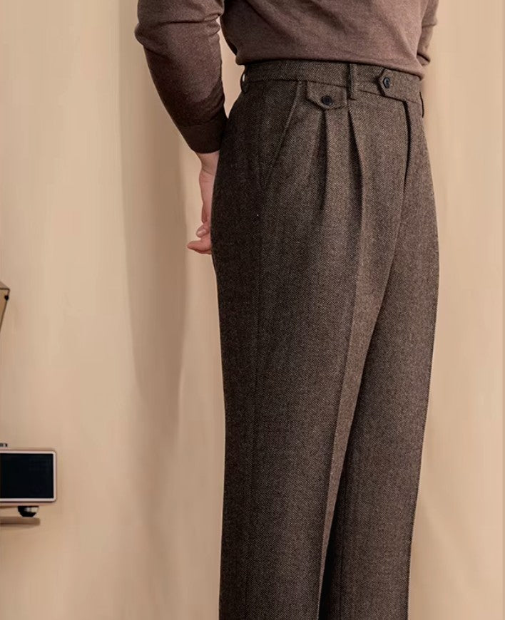Khakhi Signature Flap Herringbone Gurkha Pants by Italian Vega®