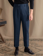 Blue Signature Flap Herringbone Gurkha Pants by Italian Vega®