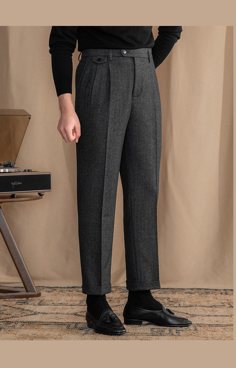 Grey Elegant Wool Gurkha Pants by Italian Vega® (Winter Edition)