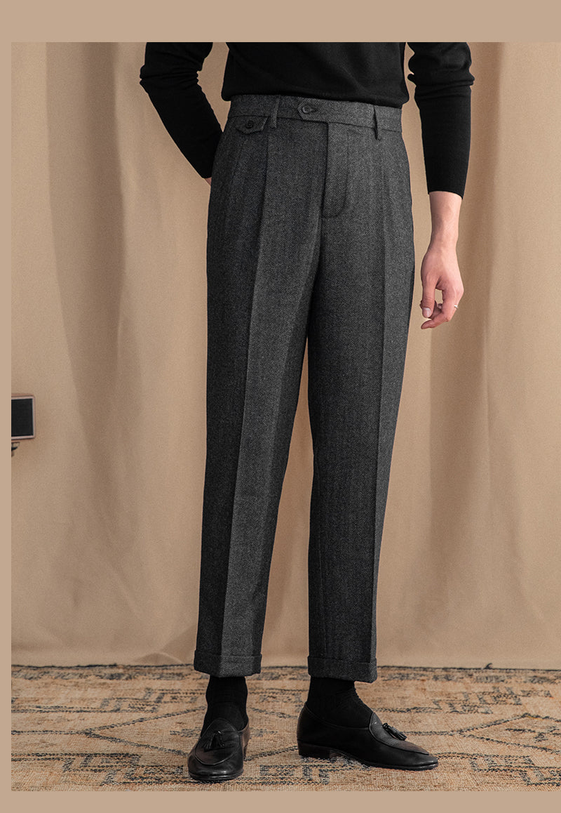 Grey Elegant Wool Gurkha Pants by Italian Vega® (Winter Edition)