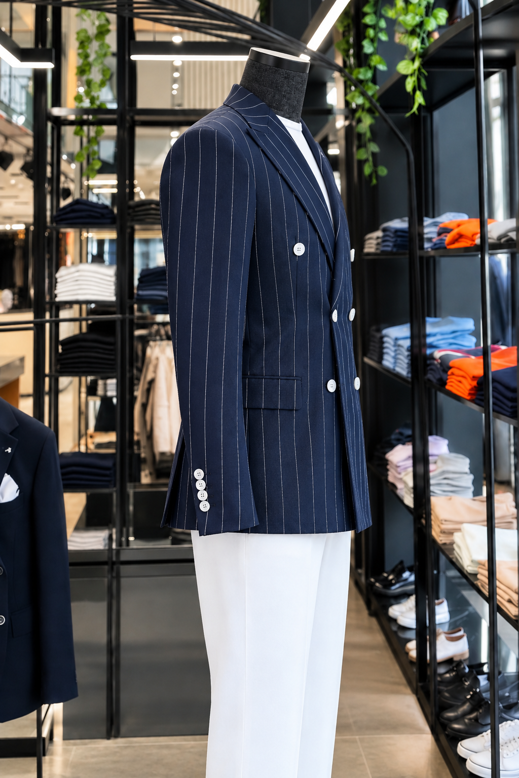 Navy striped Double Breasted Blazer by Italian Vega (Special Edition)