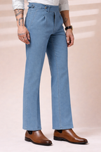 Sky Denim Elegant Gurkha Trouser Pants | Boot Cut Fit by Italian Vega®