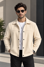 Sleek Beige Wool Coach Jacket by ITALIAN VEGA®