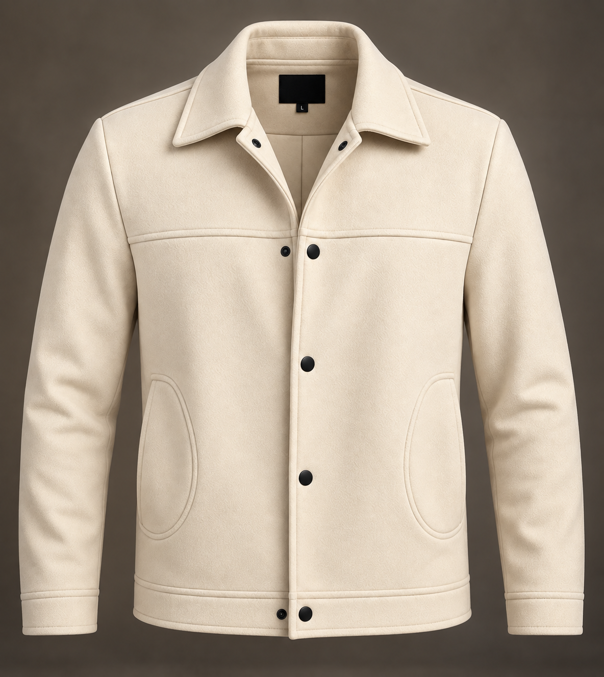 Sleek Beige Wool Coach Jacket by ITALIAN VEGA®