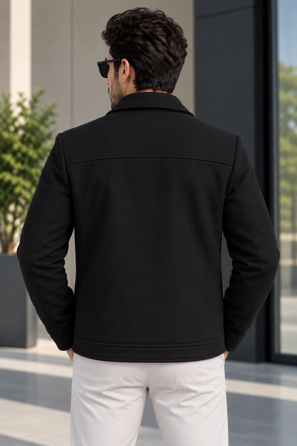 Sleek Black Wool Coach Jacket by ITALIAN VEGA®