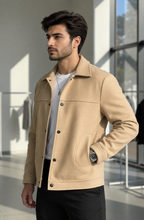 Sleek Camel Wool Coach Jacket by ITALIAN VEGA®
