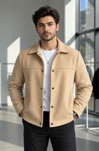 Sleek Camel Wool Coach Jacket by ITALIAN VEGA®