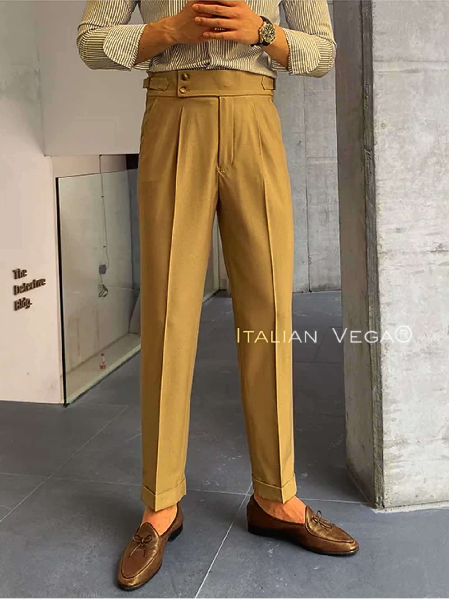 Camel Signature Buttoned Formal Gurkha Pants by ITALIAN VEGA®