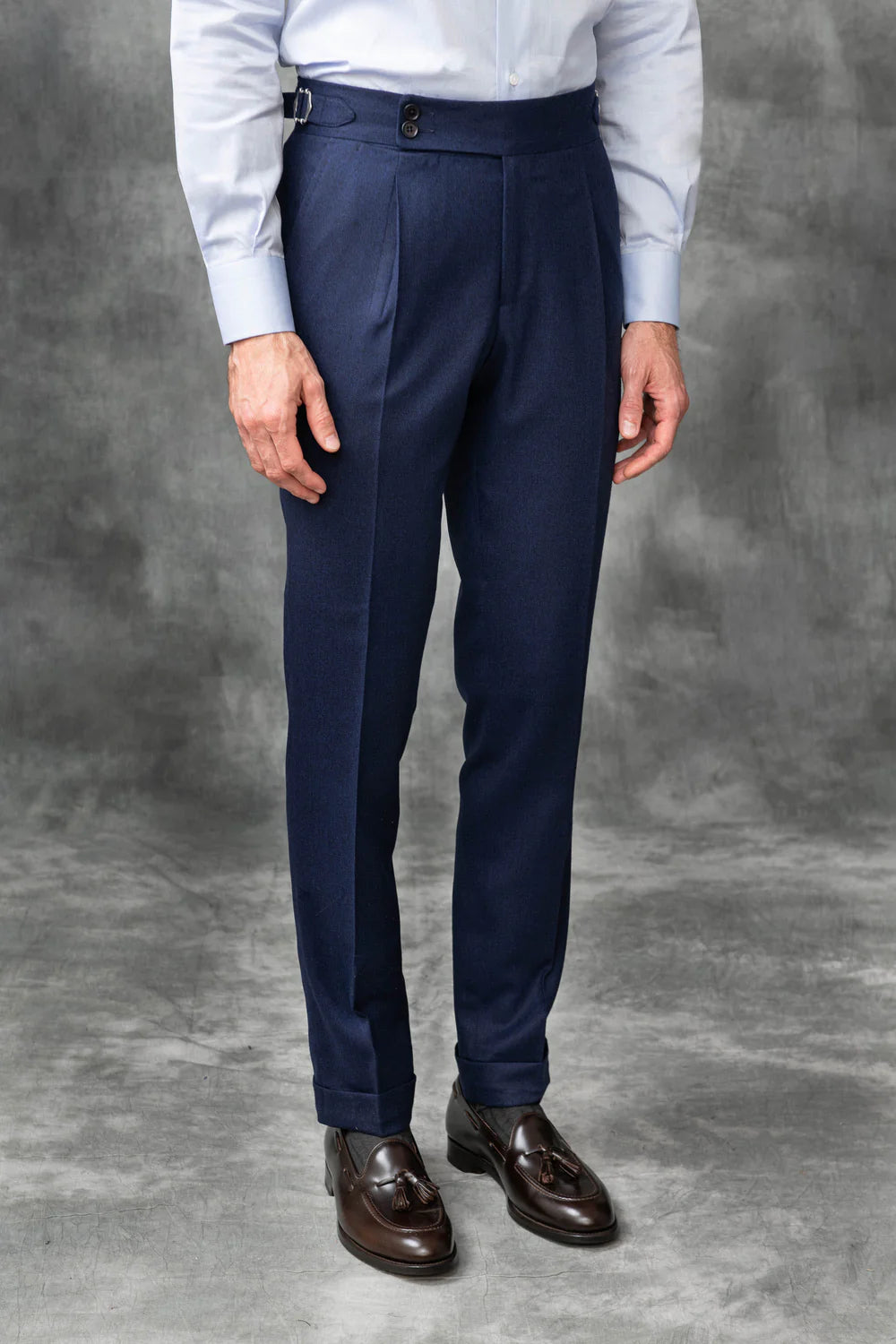 Navy Blue Signature Buttoned Formal Gurkha Pants by ITALIAN VEGA®