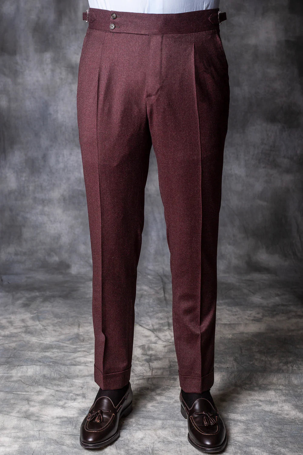 Burgundy Signature Flannel Gurkha Pants by Italian Vega®