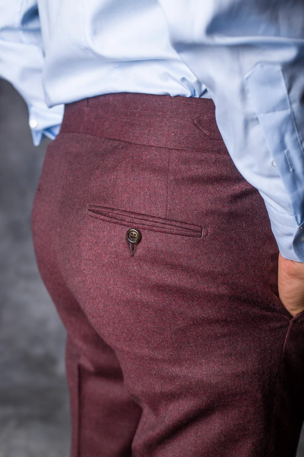 Burgundy Signature Flannel Gurkha Pants by Italian Vega®