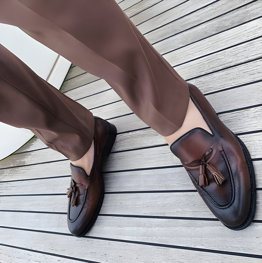 British Style Light Brown Men Formal Pants