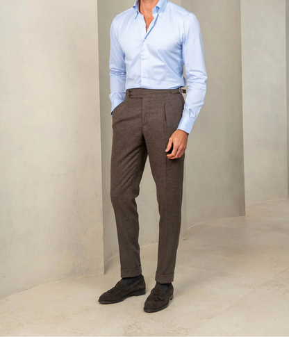 Brown Signature Flannel Gurkha Pants by Italian Vega® (Winter Warm)