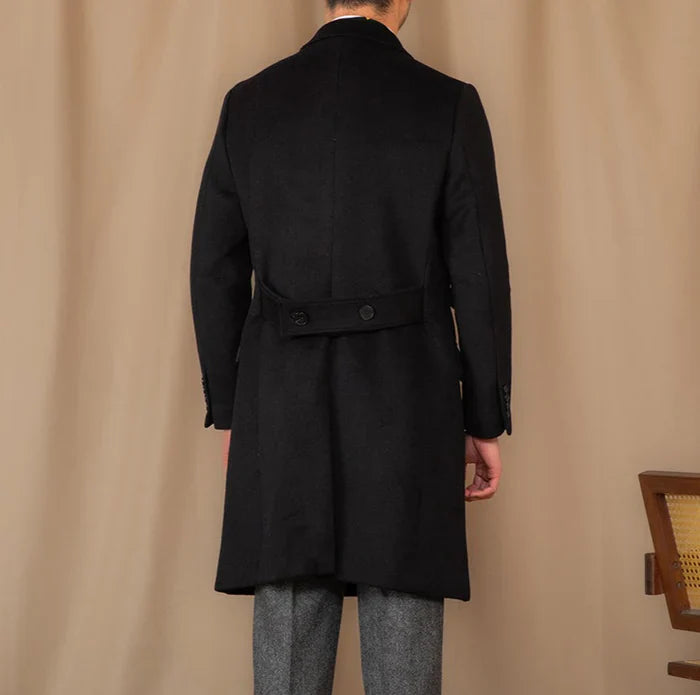 Kingsman Black Double Breasted Over Coat by Italian Vega® (Winter Special)