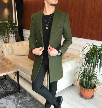 Charleston Dark Green Wool Blend Over Coat by Italian Vega® (Winter Special)