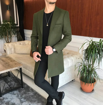 Charleston Dark Green Wool Blend Over Coat by Italian Vega® (Winter Special)