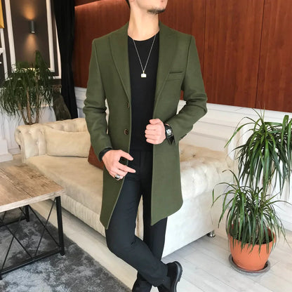 Charleston Dark Green Wool Blend Over Coat by Italian Vega® (Winter Special)