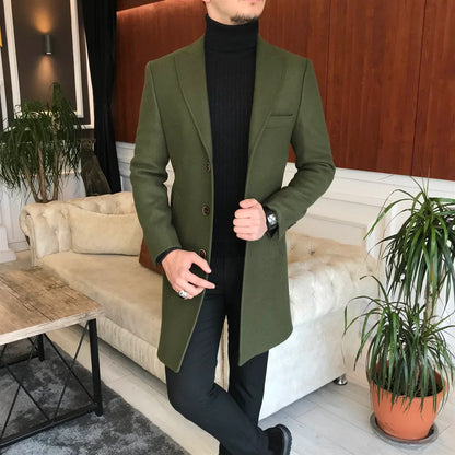 Charleston Dark Green Wool Blend Over Coat by Italian Vega® (Winter Special)