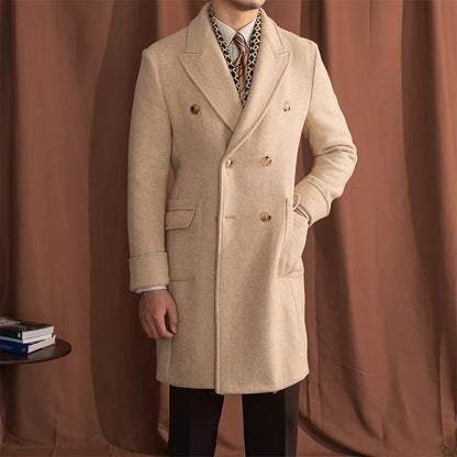 Kingsman Beige Double Breasted Over Coat by Italian Vega® (Winter Special)
