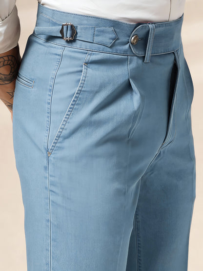 Sky Denim Elegant Gurkha Trouser Pants | Boot Cut Fit by Italian Vega®