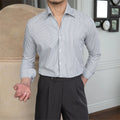 Old Money Grey Classic Striped Shirt by Italian Vega®