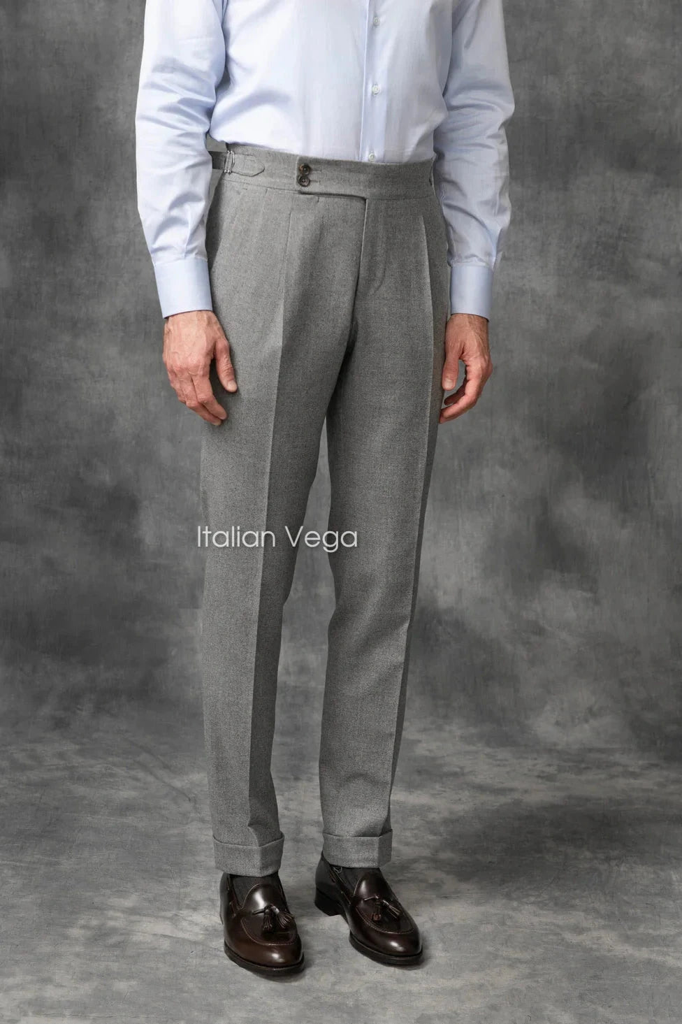 Grey Signature Flannel Gurkha Pants by Italian Vega® [Winter Edition]