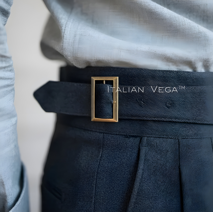 Elephant Grey Classic Buckle Formal Gurkha Pants by ITALIAN VEGA®
