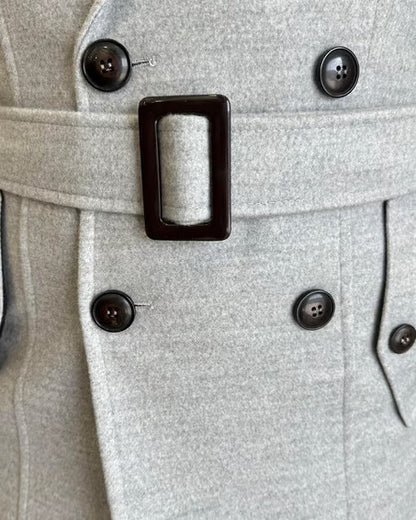 Arctic Ash grey Double Breasted Over Coat by ITALIAN VEGA® (Winter Special)