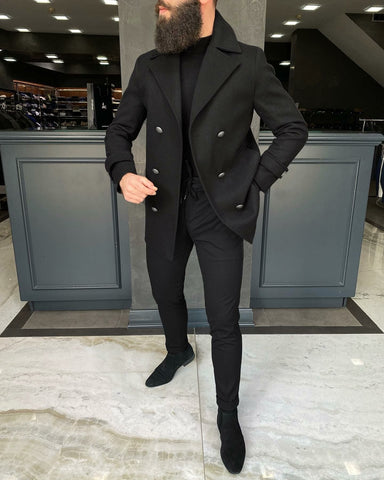 Men's Maxi Coat in Black